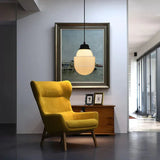 Vintage Weiß Milchglas Geometrische Jar Pendelleuchte