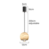 Skandinavische Marmor Alabaster-Globus Pendelleuchte