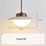 Wallnuss und Stein Pendelleuchte