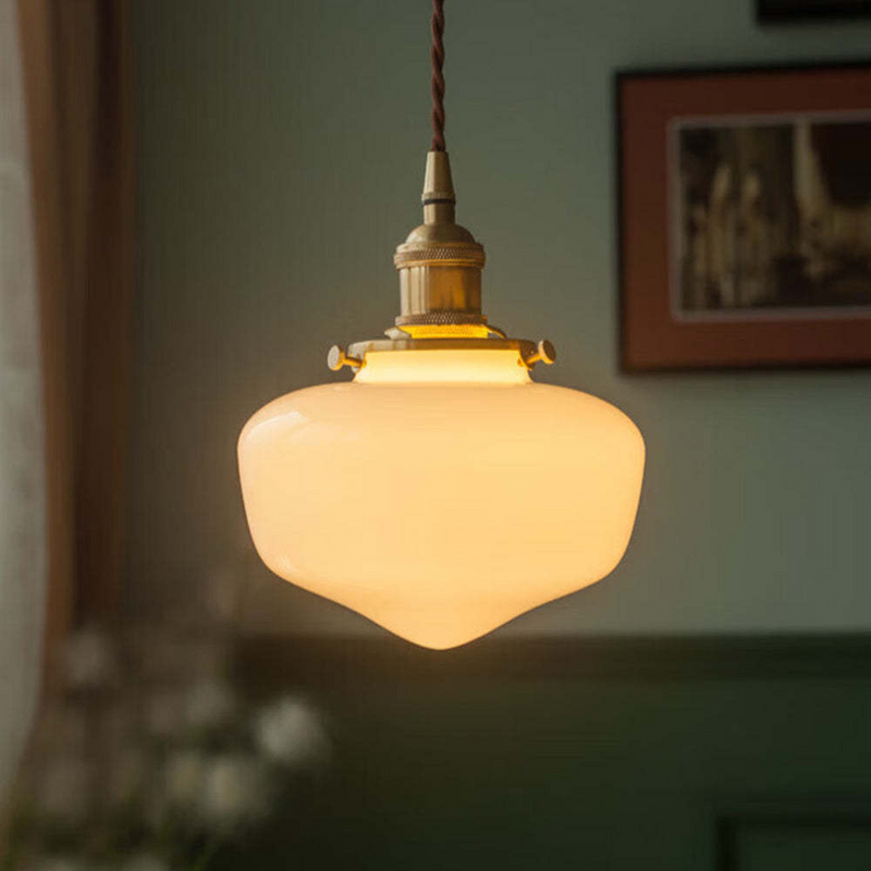 Retro Messing Laterne Glas Pendelleuchte