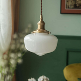 Retro Messing Laterne Glas Pendelleuchte