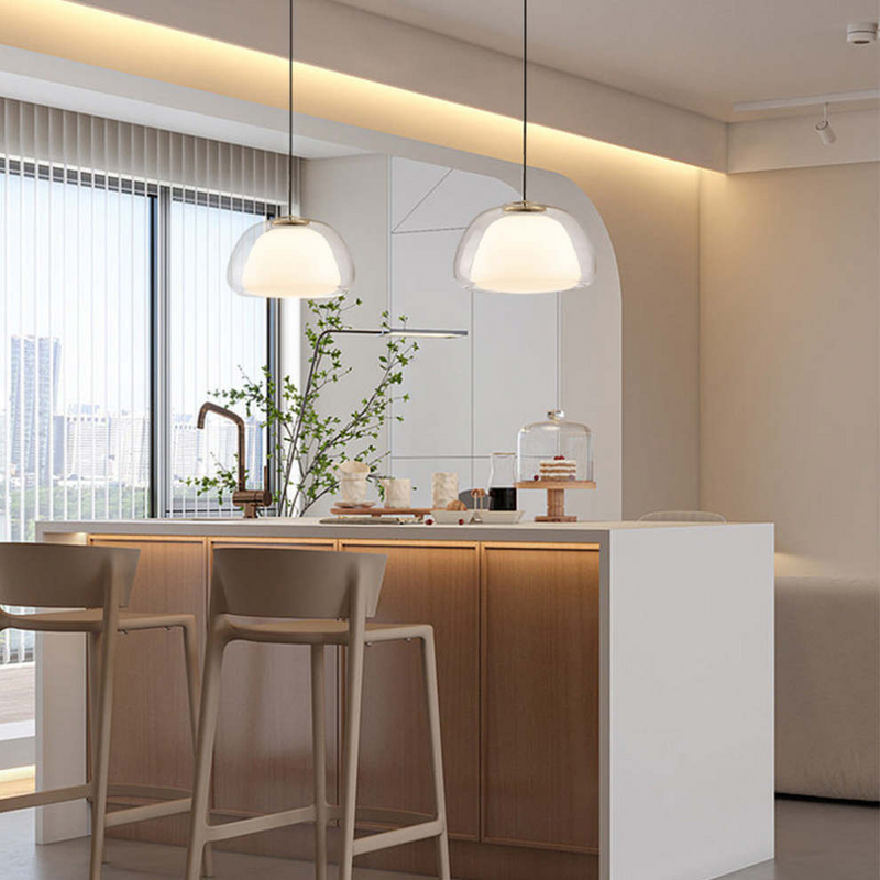 Moderne Milk Glass Jelly Pendelleuchte