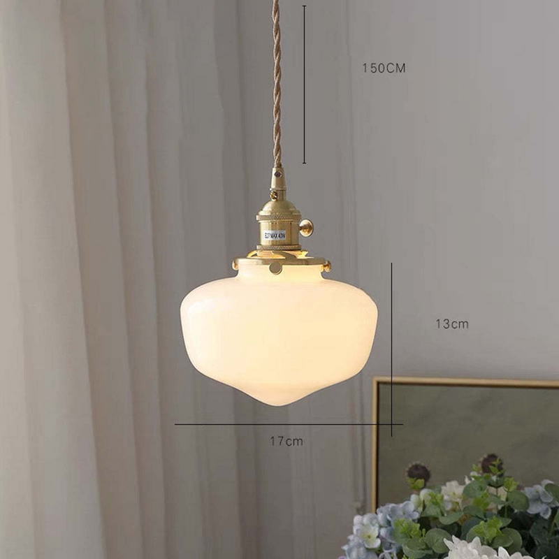 Retro Messing Laterne Glas Pendelleuchte