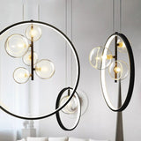 Skandinavische Bubble Glas Pendelleuchten mit Ring