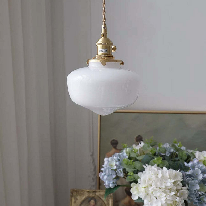 Retro Messing Laterne Glas Pendelleuchte