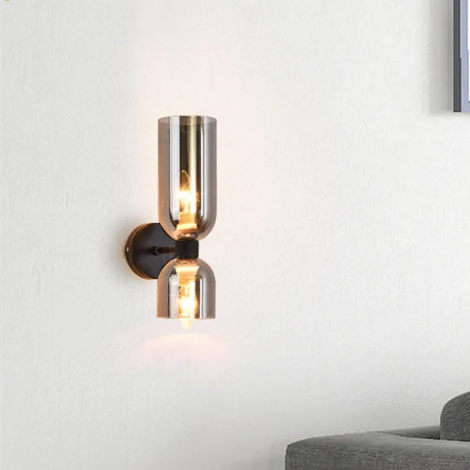 Doppelkopf Glas Wandleuchte LED Sconce