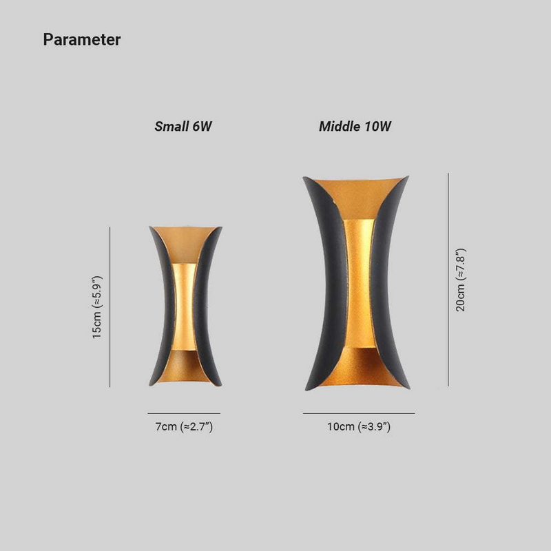 Wasserdichte LED-Aluminium-Wandleuchte für den Außenbereich