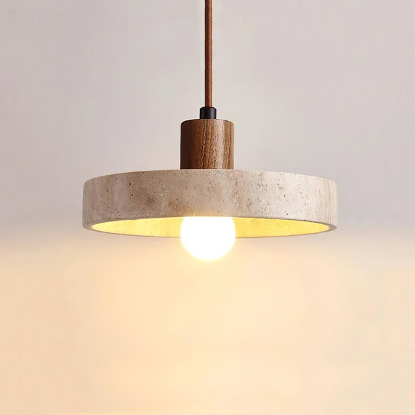 Vintage wabi sabi Stein Pendelleuchte