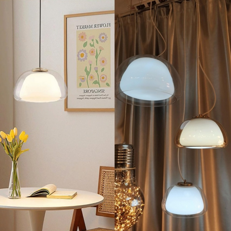 Moderne Milk Glass Jelly Pendelleuchte