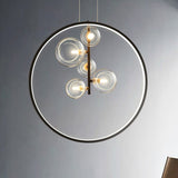 Skandinavische Bubble Glas Pendelleuchten mit Ring