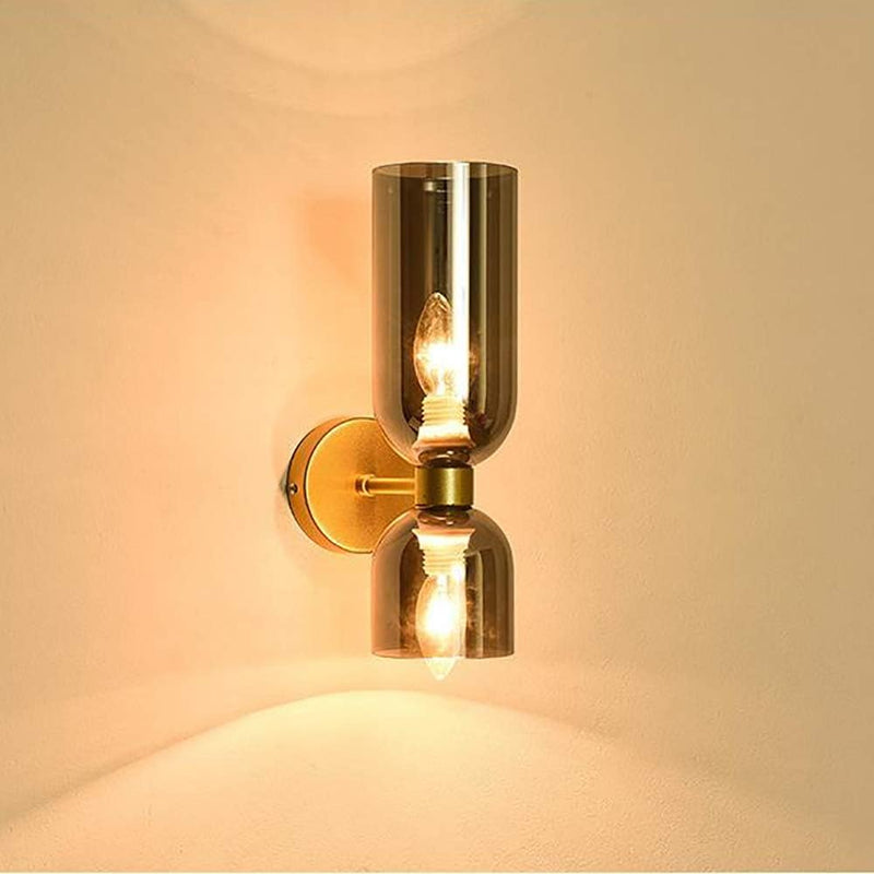 Doppelkopf Glas Wandleuchte LED Sconce