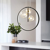 Schwarze Pendelleuchte Minimalistische Glaskugel LED