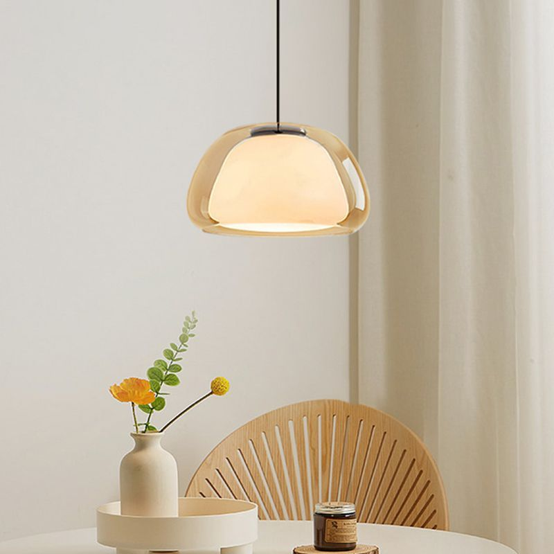 Moderne Milk Glass Jelly Pendelleuchte