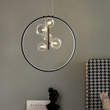 Schwarze Pendelleuchte Minimalistische Glaskugel LED