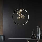 Schwarze Pendelleuchte Minimalistische Glaskugel LED