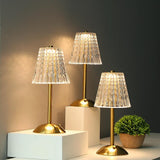 Goldene Kristall-Tischlampe