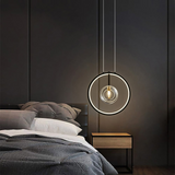 Schwarze Pendelleuchte Minimalistische Glaskugel LED