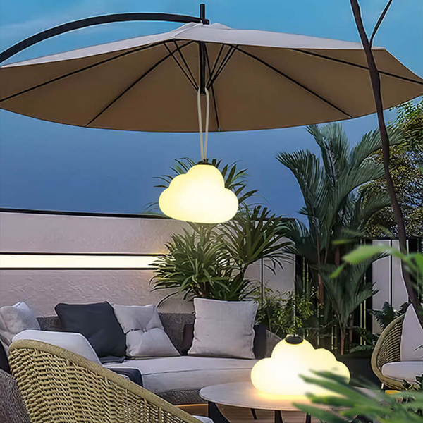 Minori Design LED Hängelampe Wolke Milch Weiß Metall/Acryl Garten
