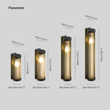 Moderne zylindrische Metall & Glas Outdoor Solar IP65 Wasserdichte Außenlampe