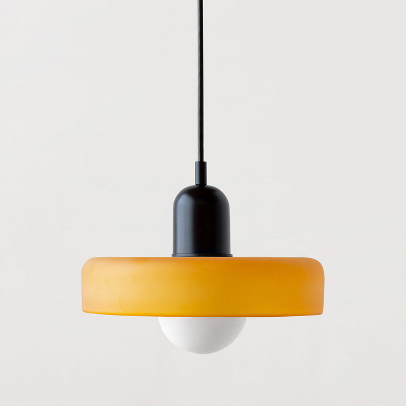 Bauhaus Pendelleuchte Aus Farbigem Glas