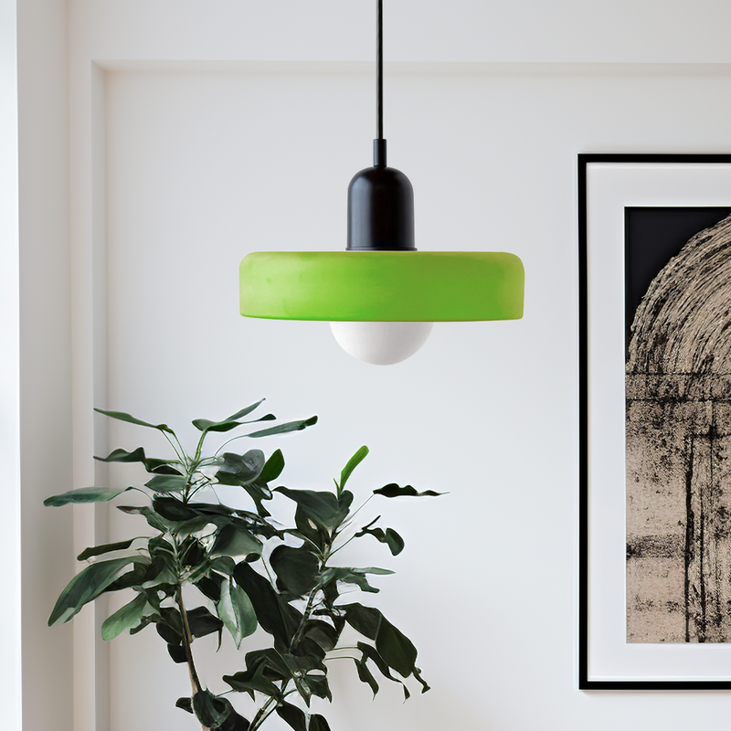 Bauhaus Pendelleuchte Aus Farbigem Glas