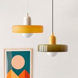 Bauhaus Pendelleuchte Aus Farbigem Glas