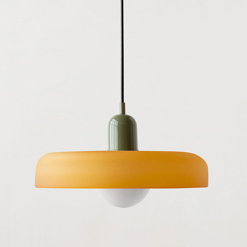 Bauhaus Pendelleuchte Aus Farbigem Glas