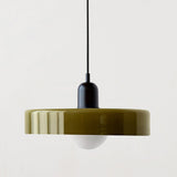 Bauhaus Pendelleuchte Aus Farbigem Glas