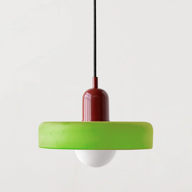 Bauhaus Pendelleuchte Aus Farbigem Glas