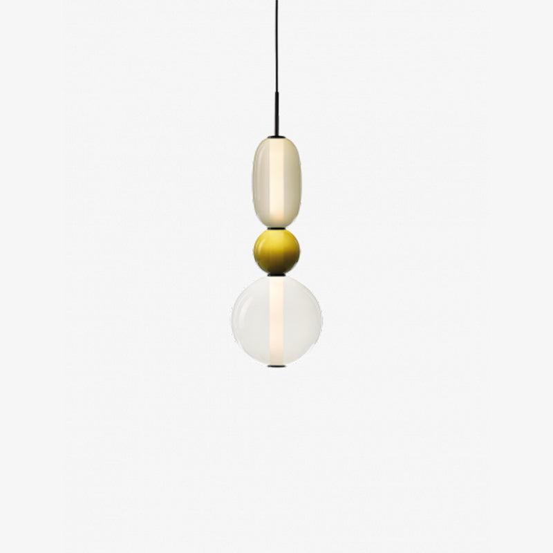 Pendelleuchte aus kandiertem Glas installation