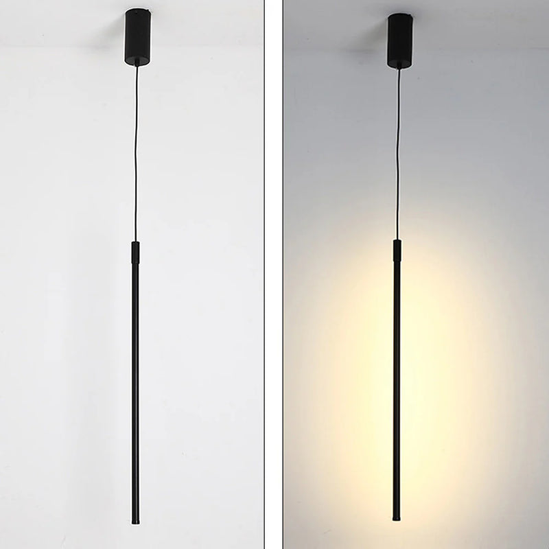 Minimalistische lange LED-Pendelleuchte aus Aluminium