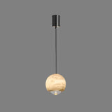 Skandinavische Marmor Alabaster-Globus Pendelleuchte