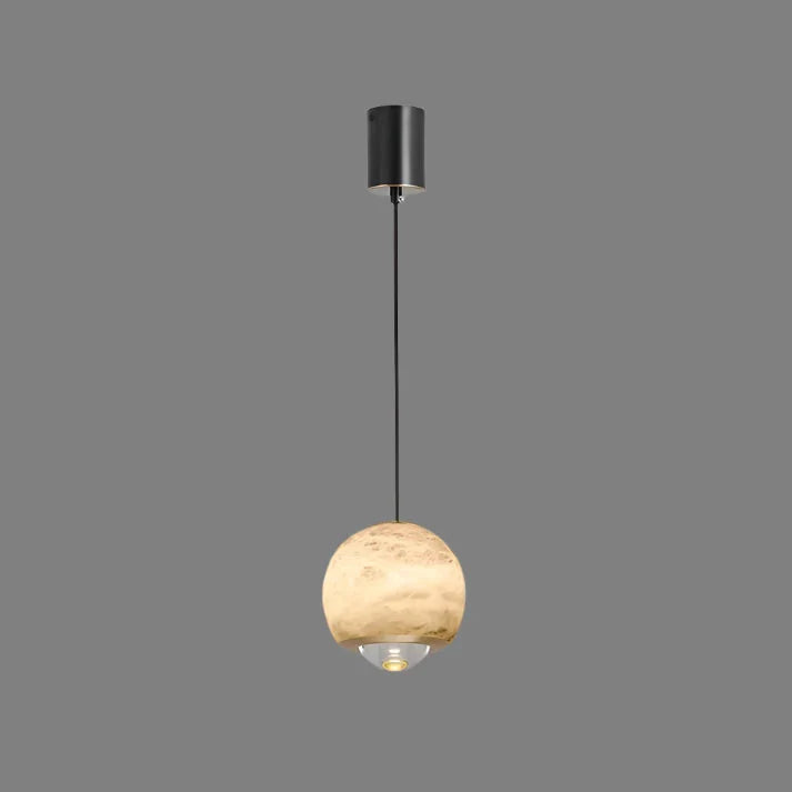 Skandinavische Marmor Alabaster-Globus Pendelleuchte