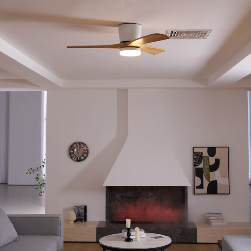 Deckenventilator aus Holz Licht