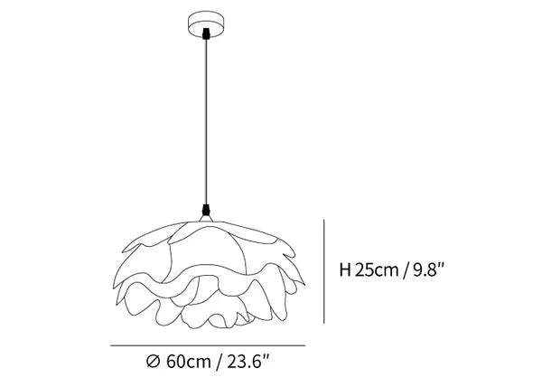 Weiße Pendelleuchte in Blumenform
