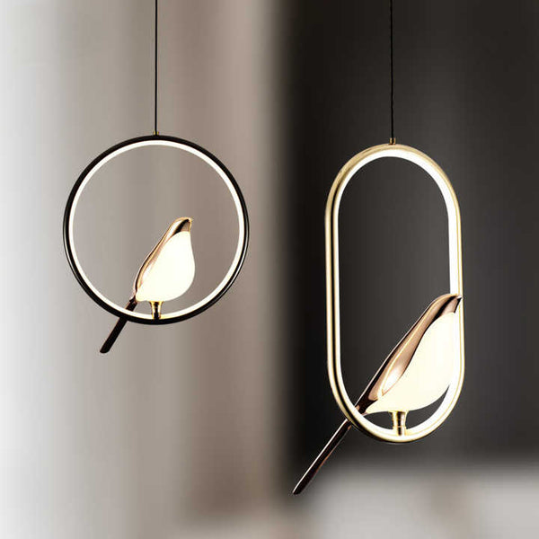 MrBird™ - Luxus-Pendelleuchte mit goldenem Vogel