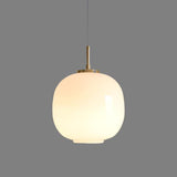 Moderne Skandinavische Opalglas-Pendelleuchte Mit Radius