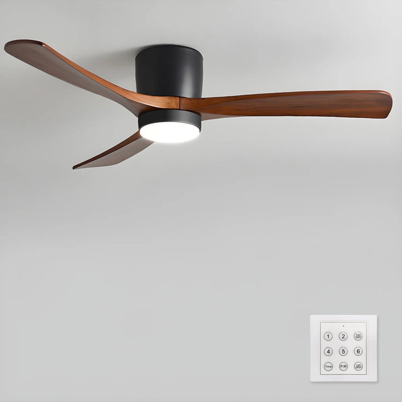 Deckenventilator aus Holz Licht