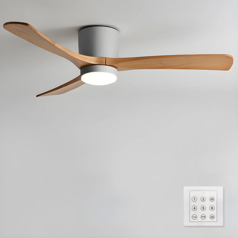 Deckenventilator aus Holz Licht