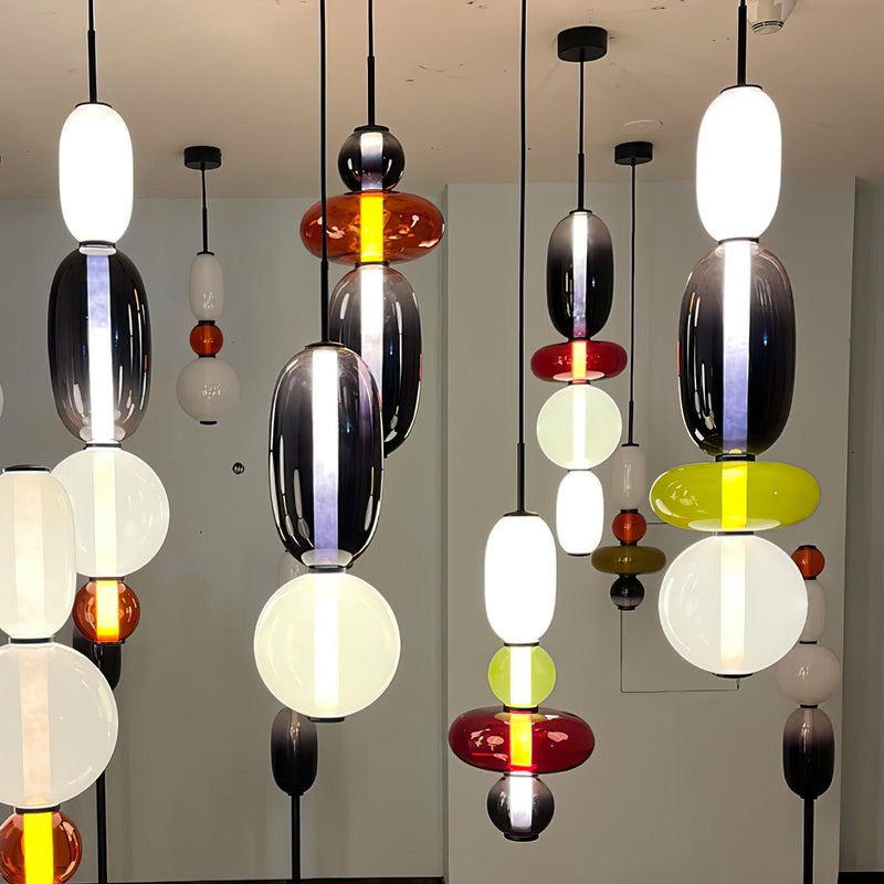 Pendelleuchte Aus Kandiertem Glas Installation