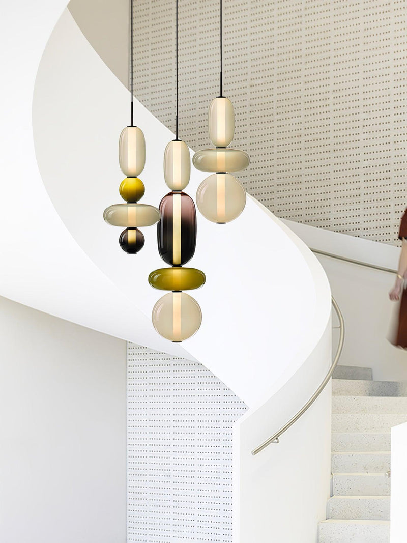 Pendelleuchte Aus Kandiertem Glas Installation