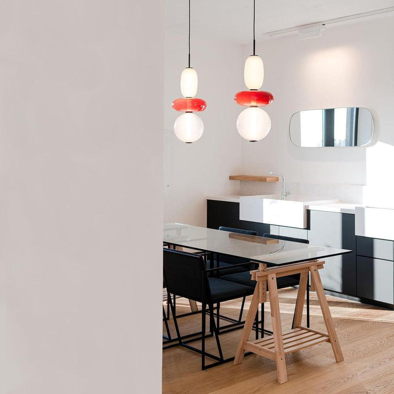 Pendelleuchte Aus Kandiertem Glas Installation