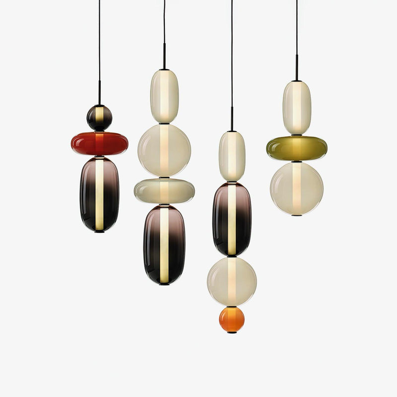 Pendelleuchte Aus Kandiertem Glas Installation