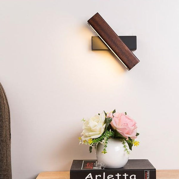 Rotowood™ - Led-Wandleuchte Aus Holz, Drehbar