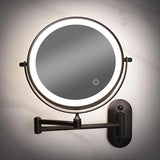Schwarzer Wiederaufladbarer Led-Vergrößerungsspiegel Für Make-Up Und Badezimmer