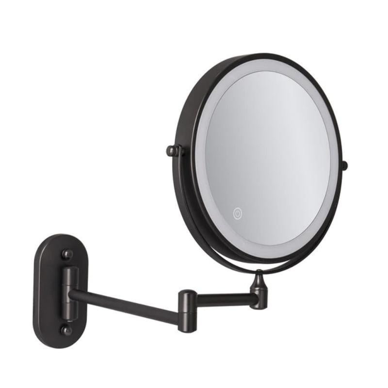 Schwarzer Wiederaufladbarer Led-Vergrößerungsspiegel Für Make-Up Und Badezimmer