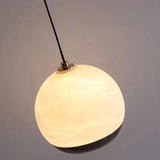 Skandinavische Marmor Alabaster-Globus Pendelleuchte