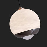 Skandinavische Marmor Alabaster-Globus Pendelleuchte