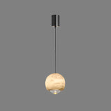 Skandinavische Marmor Alabaster-Globus Pendelleuchte