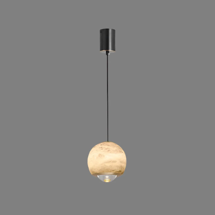 Skandinavische Marmor Alabaster-Globus Pendelleuchte